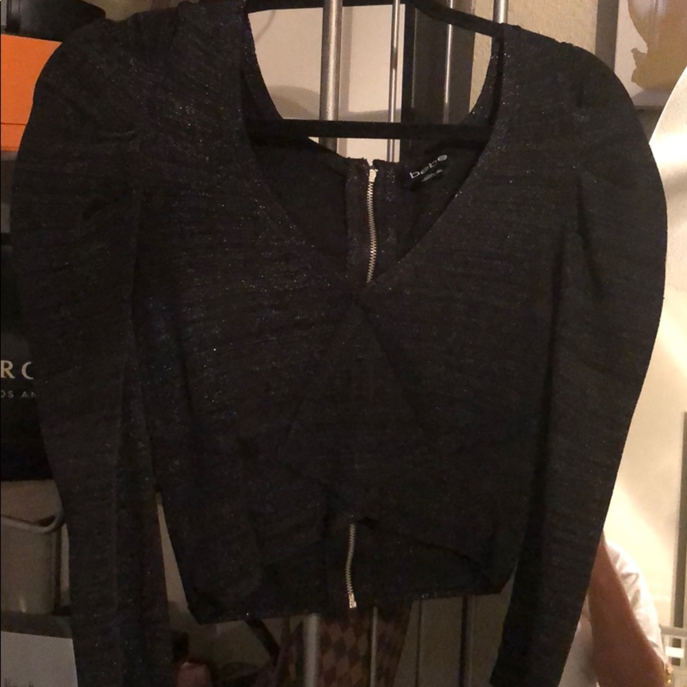 Bebé crop top sparkly black size xsmall
